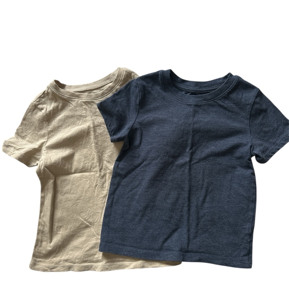 4T Kids Navy and Beige T-Shirts